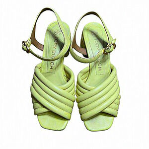 Tory Burch Kira Quilted 55mm Heel Sandal in Butter Yellow Color Women Size 7M